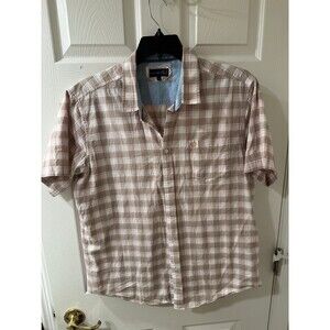 Lincoln Size Large Plaid Button Down Short Sleeve Shirt Men's
